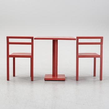 Boris Berlin/Poul Christiansen, a 'Non' table and two chairs, Komplot design, Källemo.
