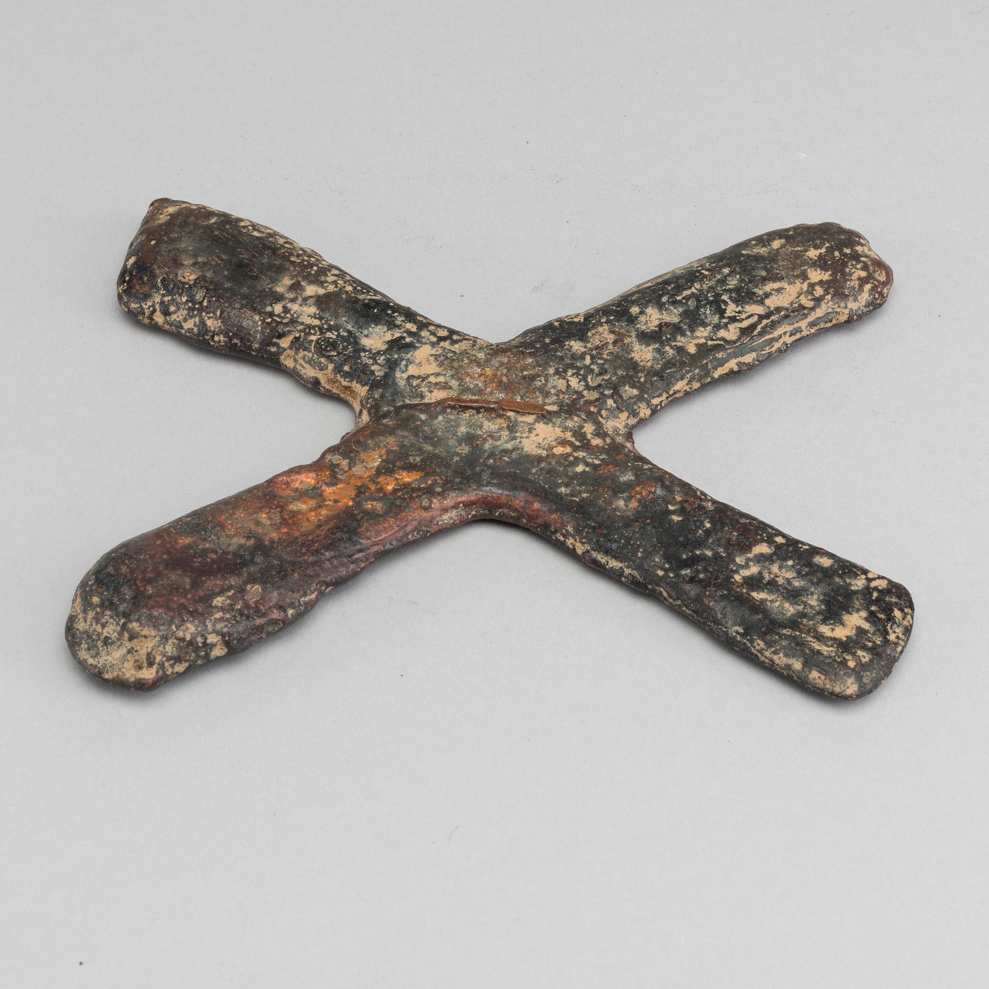 A KATANGA CROSS, copper, North Congo.