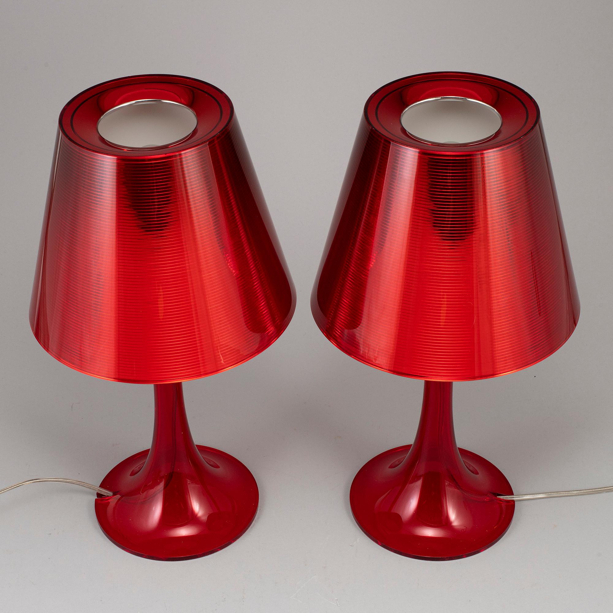 PHILIPPE STARCK, a pair of 'Miss Kä table lights, Flos, Italy.