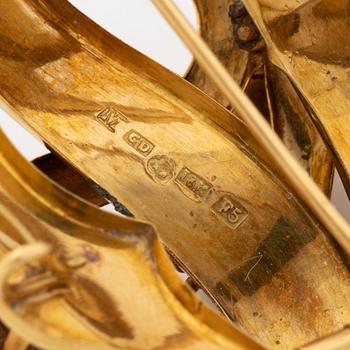 Brosch/hänge med odlade halvpärlor, Gustav Dahlgren, Malmö, 1860.