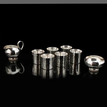 PARTI SILVER, 16 delar, bl a Hans Wigardt, Norrköping 1994. Total vikt ca 584 gram.
