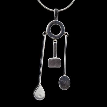 COLLIER OCH ÖRHÄNGEN, ett par, sterling silver, "Dreamcatcher" o "Ring Chain Ear II", Efva Attling, Stockholm, 2000-tal.