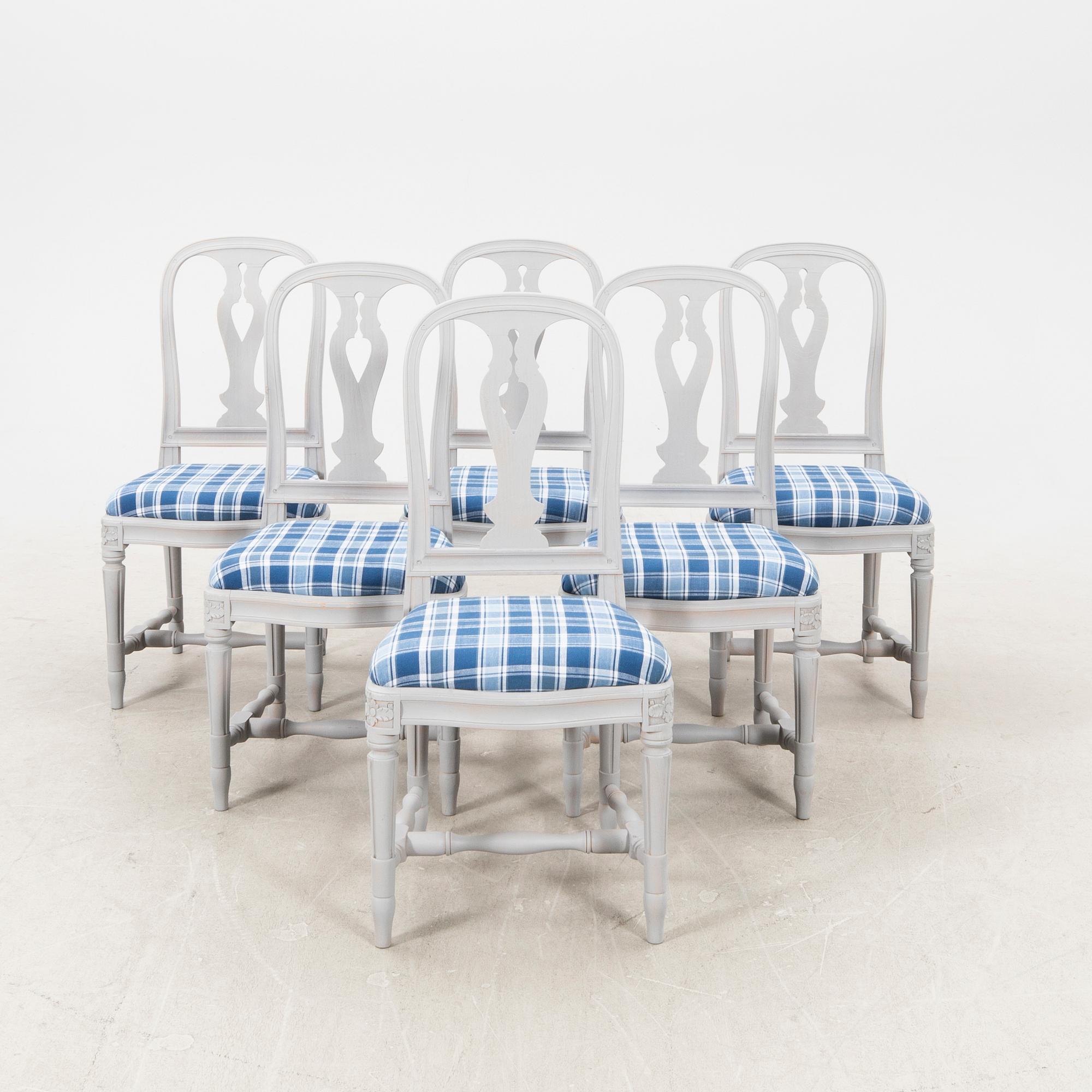 Stolar, 6 st, "Hallunda", IKEA:s 1700-tals serie, 1990-tal.