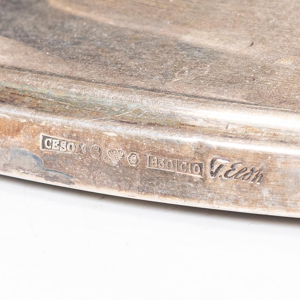 Three silver candelabra, GAB, Stockholm 1967, and Thore Eldh for Ceson, Gothenburg 1977.