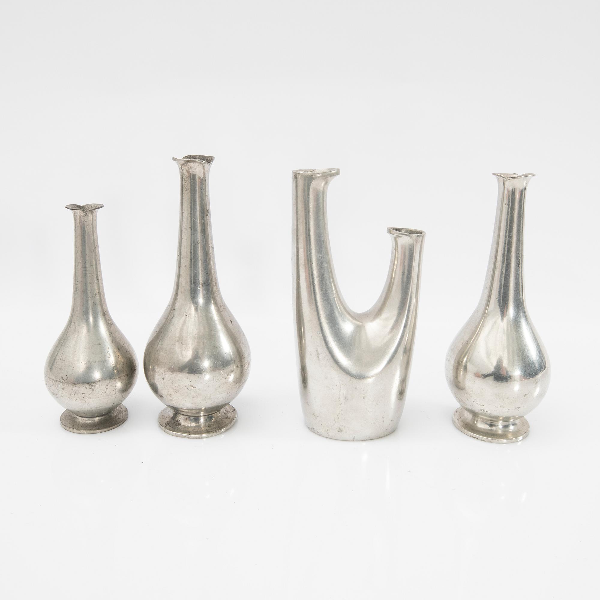 Just Andersen, vases, 5 pcs, first half of the 20th century.