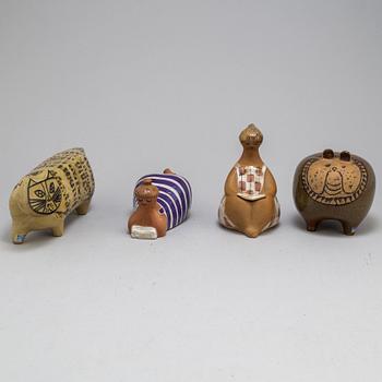 LISA LARSON, figurer, 4 st, stengods, Gustavsberg.