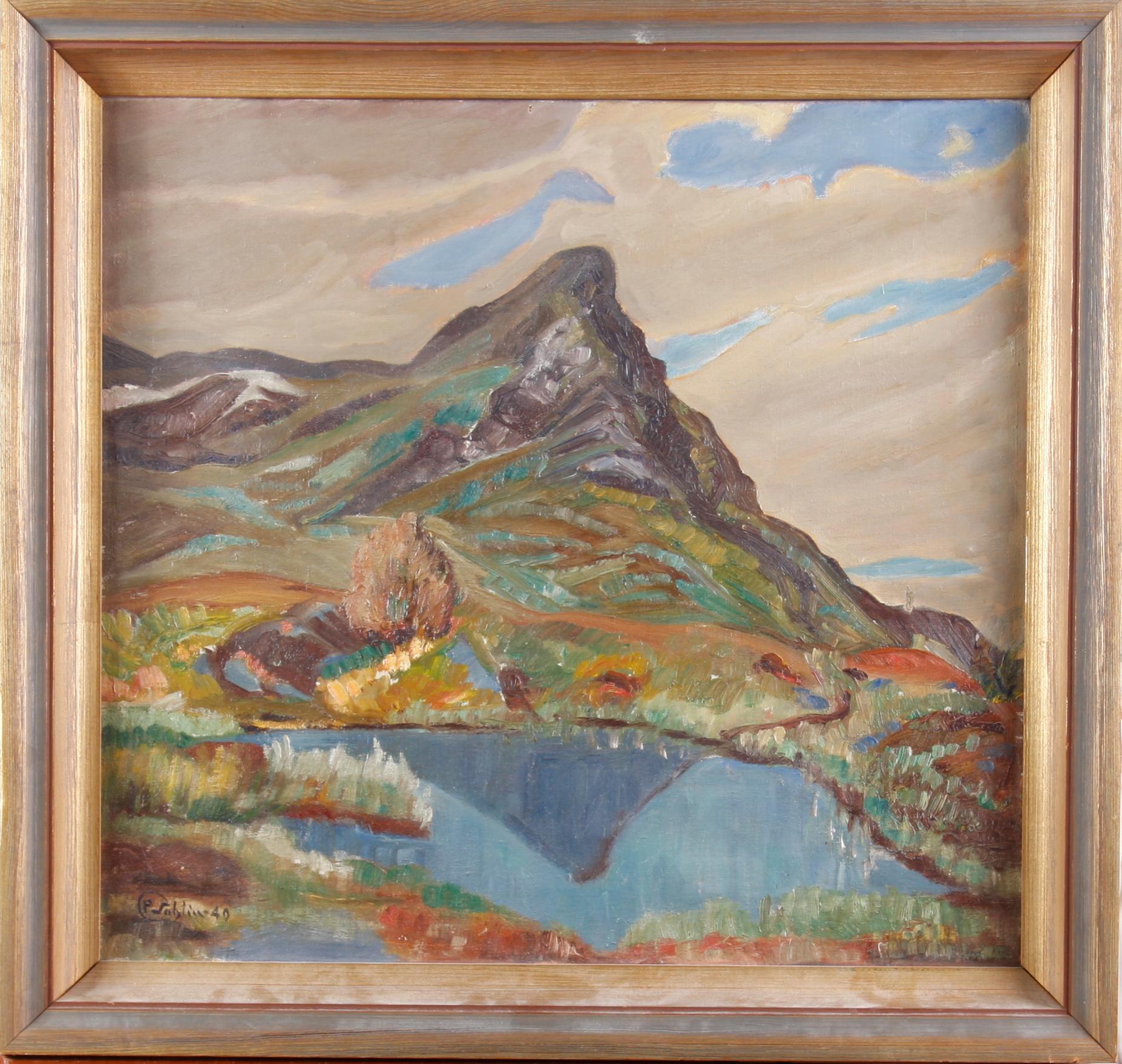 OKÄND KONSTNÄR, olja på duk, signerad och daterd P. Sahlin, 1940.