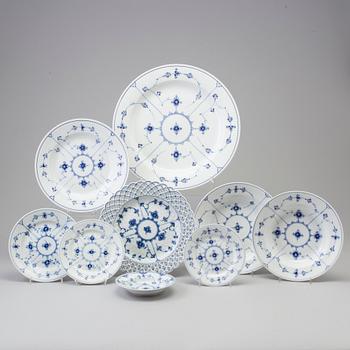 A 37-piece porcelain service, 'Musselmalet', Royal Copenhagen,