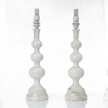 Bordslampor, ett par, troligen Italien, 1900-talets andra hälft.