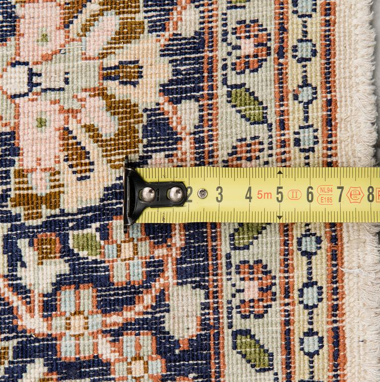 A CARPET, Kashmir, silk on cotton warp, 90x160 cm.