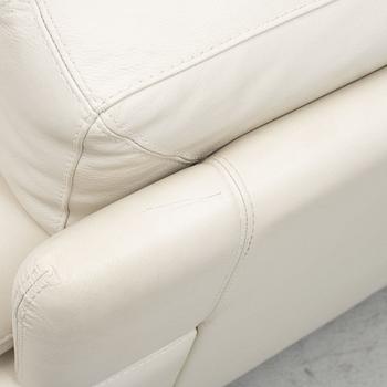 A white leather sofa, Natuzzi, Italy.