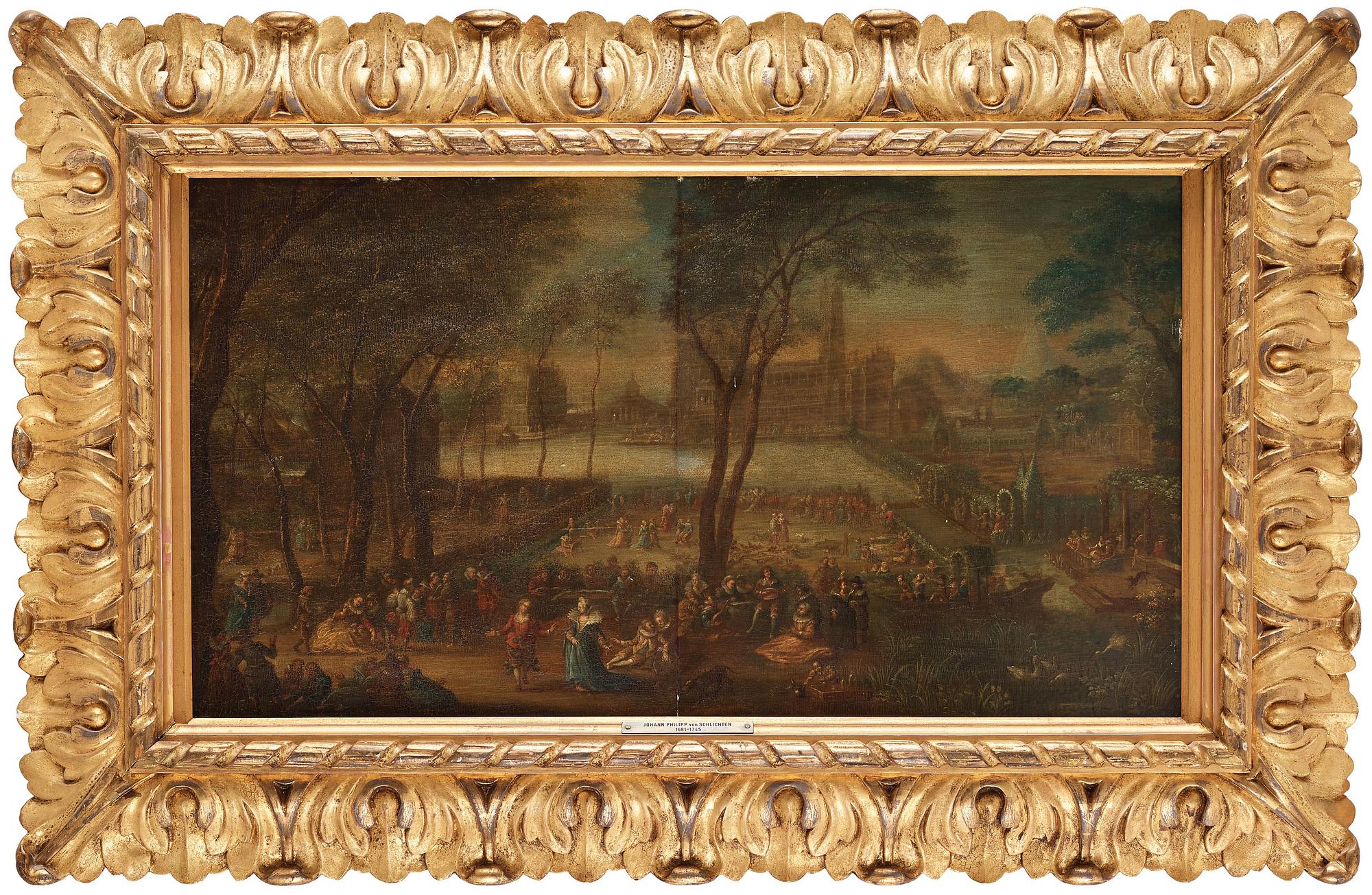 JOHANN PHILIPP VON DER SCHLICHTEN, tillskriven. Pannå 39,5 x 68 cm.