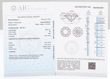 Örhängen, 18K vitguld och diamanter ca 1.01 ct tot. AIG-certifikat.