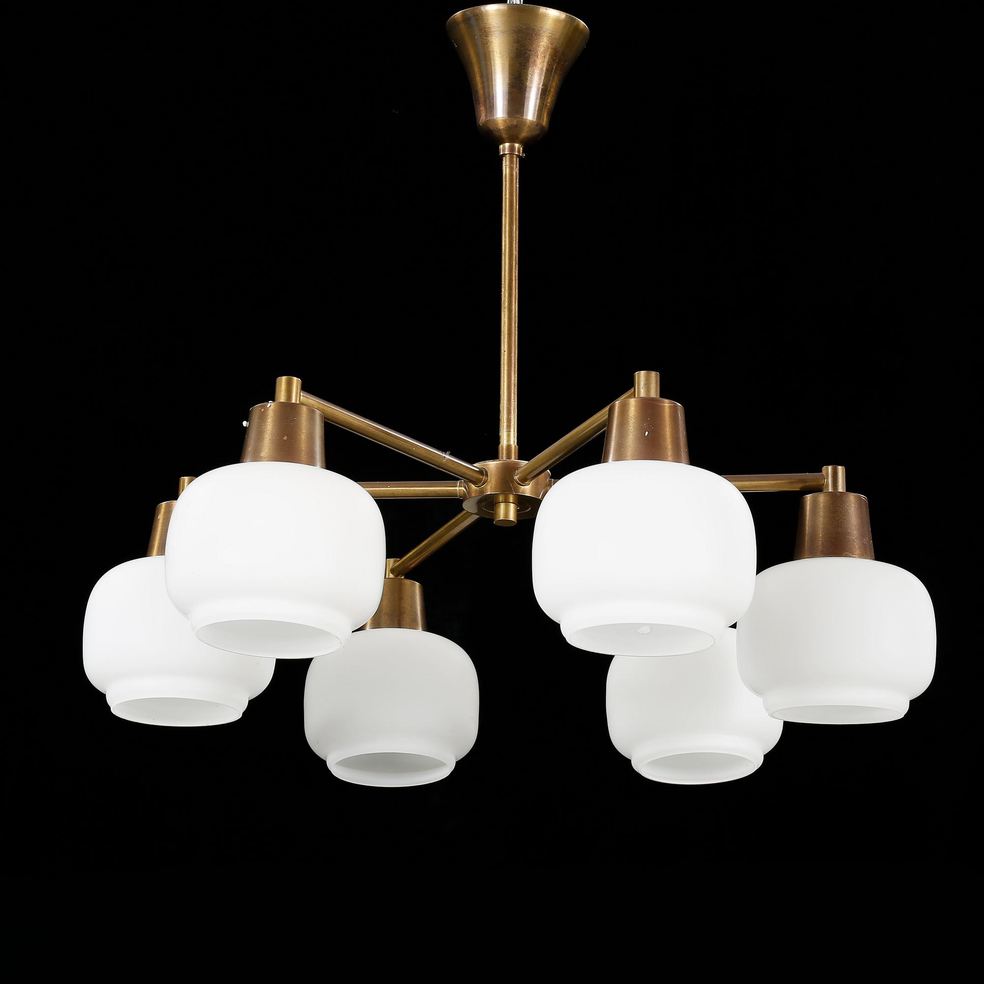 A ceiling lamp attributed to Arnulf Bjørshol, Norway, from the latter half of the 20th century.