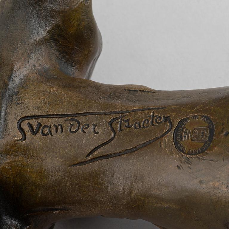 Georges van der Straeten, skulptur. Brons, signerad, gjut.stämpel. Total höjd 22,5 cm.