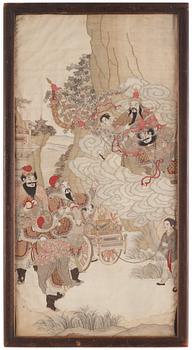 1139. A kesi silk 'Immortals' panel, Qing dynasty, 19th 
century.