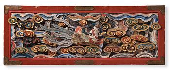 995. Dörröverstycke/panel, skuret trä. Qing dynastin (1644-1912).