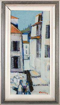 BERTIL WAHLBERG, olja på pannå, signerad.