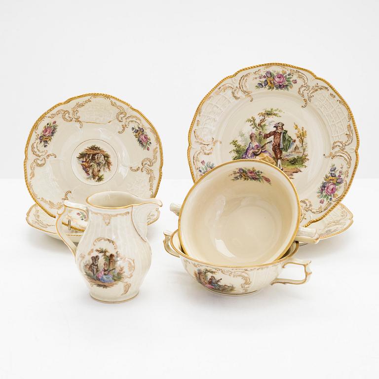 A set of 35 pieces dinner service, porcelain, "Sanssoucci", Rosenthal, Germany.