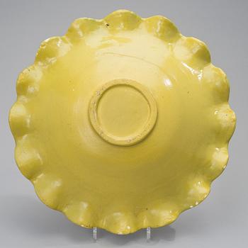 BIRGER KAIPIAINEN, A CERAMIC DISH. The girl with the pearl necklace. Signed Kaipiainen. Arabia, 1940s.