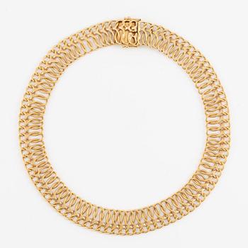 Necklace, 18K gold, circular links.
