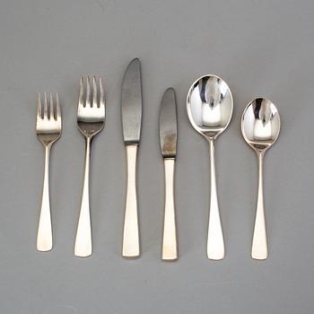 a set of silver cutlery with 72 parts "Sten Sture" by Eric Löfman MGAB 1970. W 3100 g.
