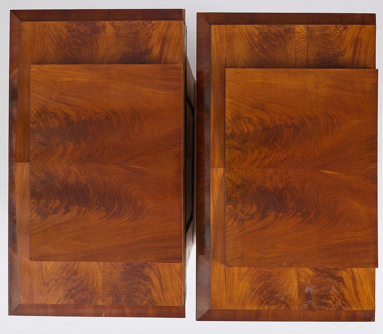 A pair of Swedish Empire mahogany bibliothèques, Stockholm, early 18th century.
