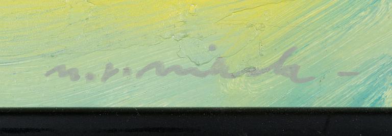Nandor Mikola, oil on panel, signed.