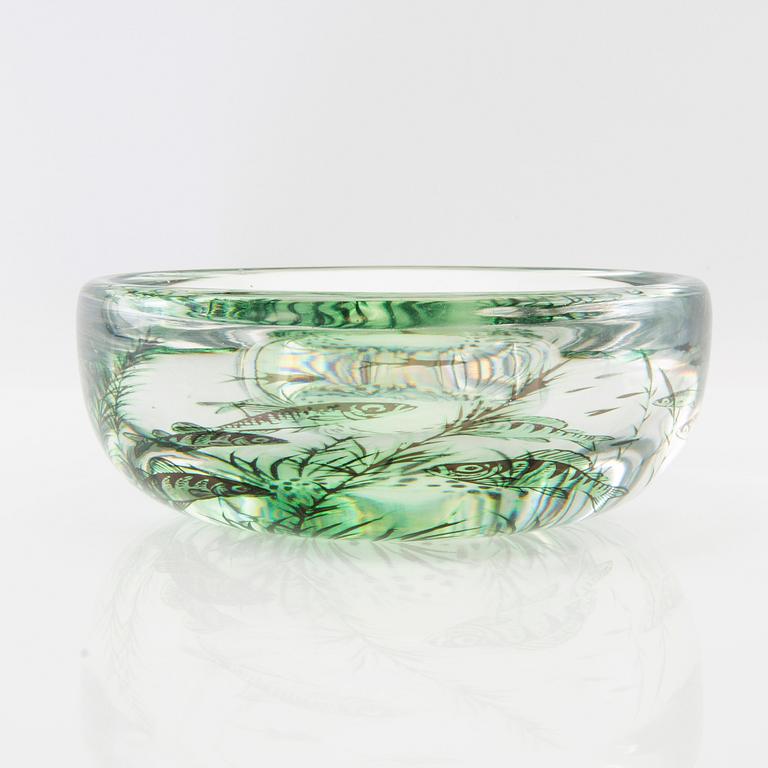 Edward Hald, a "Fish graal" glass bowl, Orrefors.