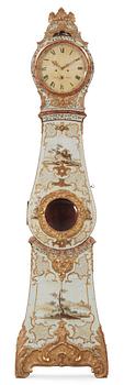 A Swedish Rococo 18th century longcase clock by N Berg, master 1751.