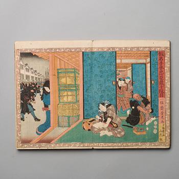 A Japanese book about Kabuki, by Ichimosai Yoshitora, 19th Century.