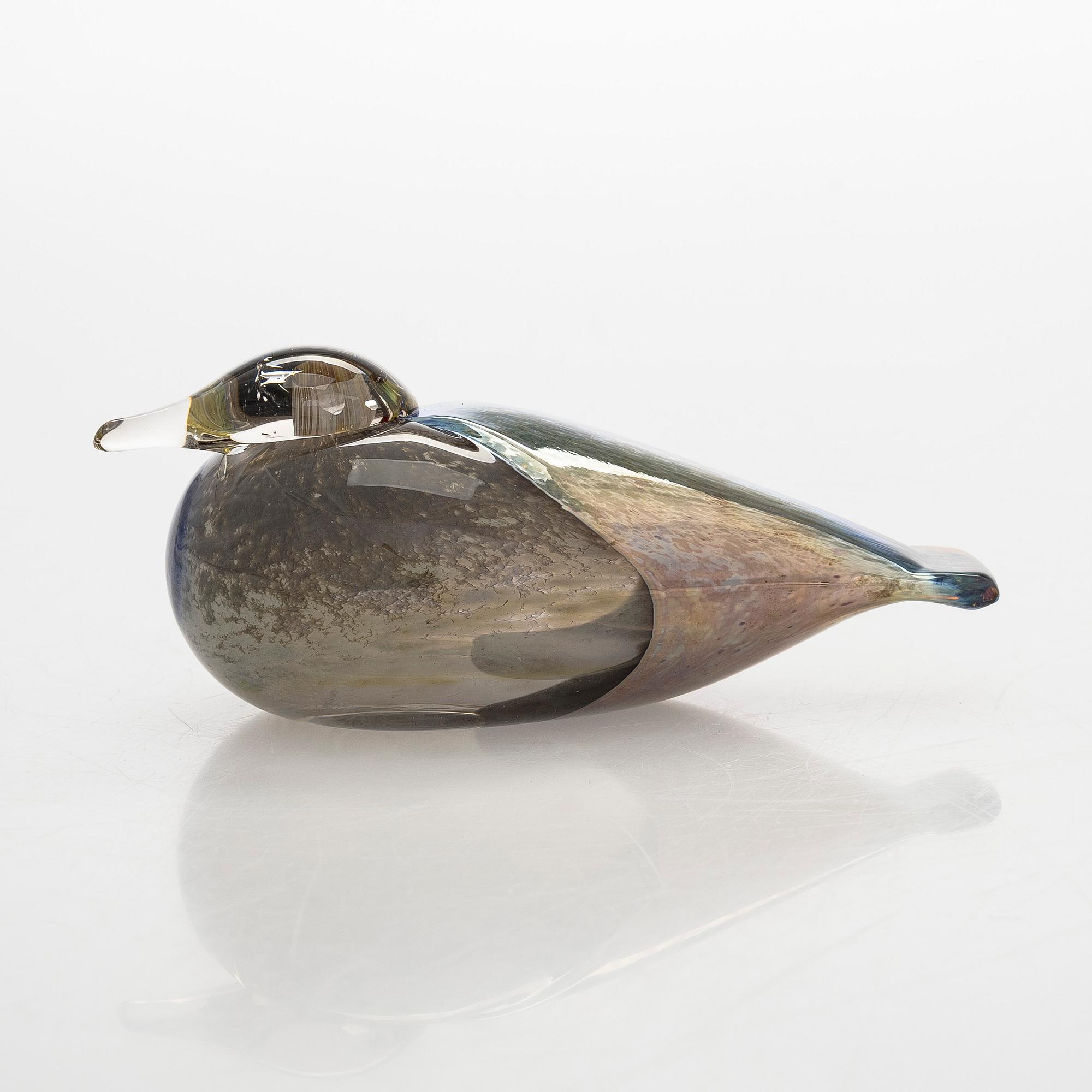 Oiva Toikka, Glass bird, signed Oiva Toikka Nuutajärvi Notsjö Turun Sanomat 1986.