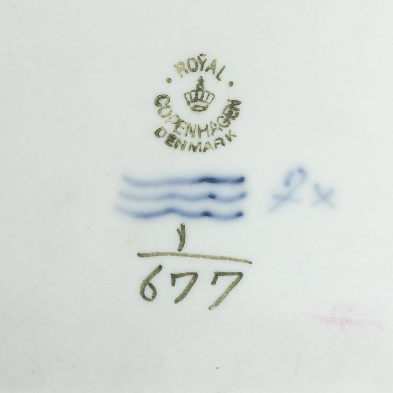 Royal Copenhagen, a 58-piece porcelain 'Blue Fluted' dinner and tea service, Denmark, mostly 1889-1934 but some pieces 1950-1984.