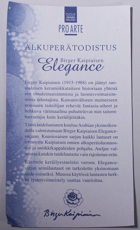 FAT, porslin, "Elegance/3", Birger Kaipiainen, Arabia,  numrerad 288. Pro Arte.