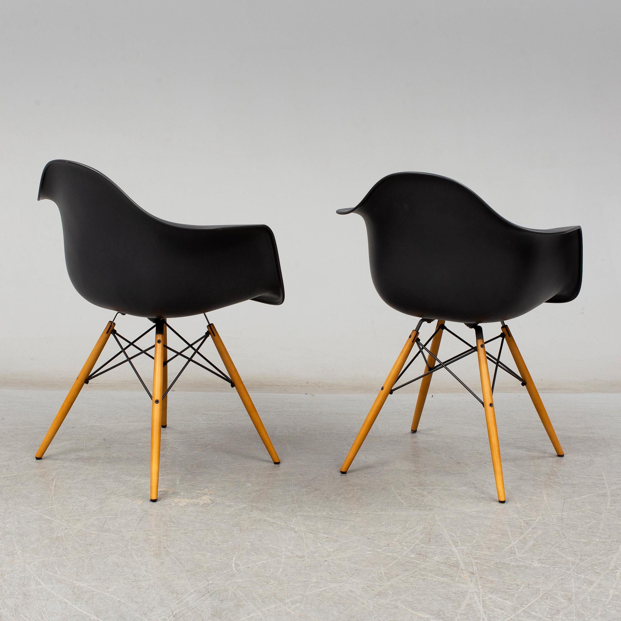 CHARLES & RAY EAMES, a pair of 'DAW' armchairs, Vitra, 2017.