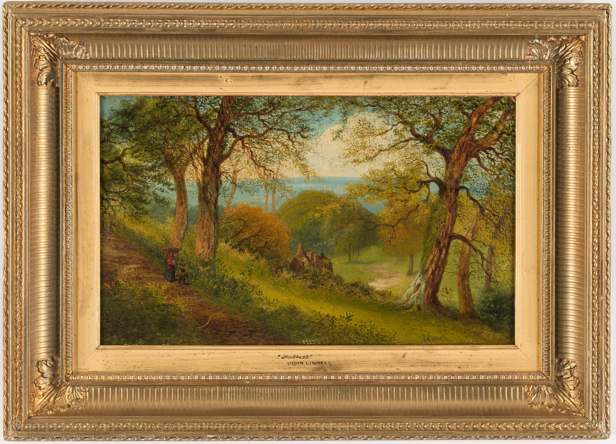 ENGELSK SKOLA, olja på pannå, signerad j Linnell.