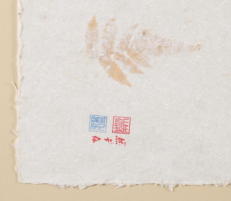 OKÄND KONSTNÄR, 3 st, blandteknik, sannolikt Kina, 1900-tal.