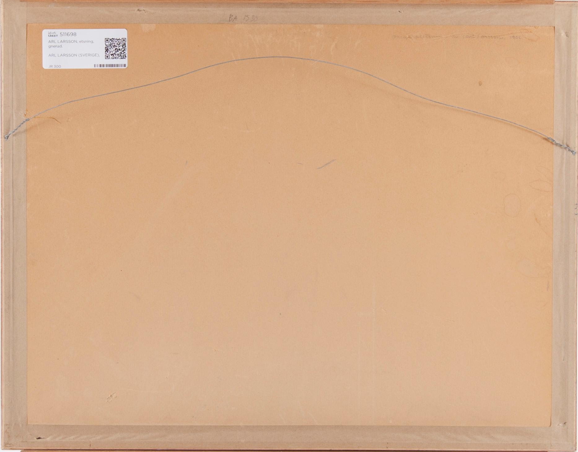 CARL LARSSON, etsning, signerad C.L.