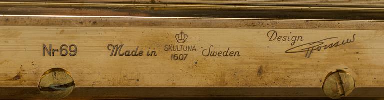 PIERRE FORSSELL, adventsljusstake samt ett par ljusstakar, mässing, Skultuna.