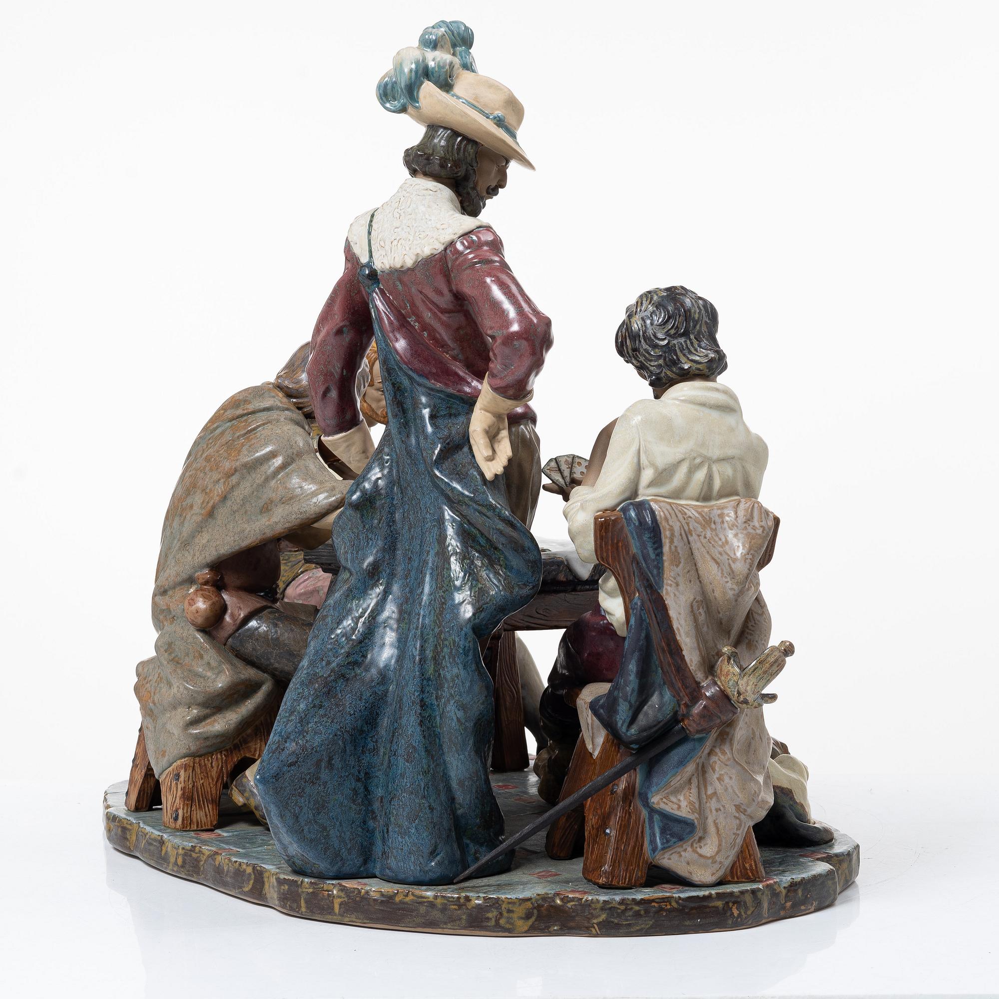 Juan Huerta, figurine, "Playing Cards", Lladró, Spain.