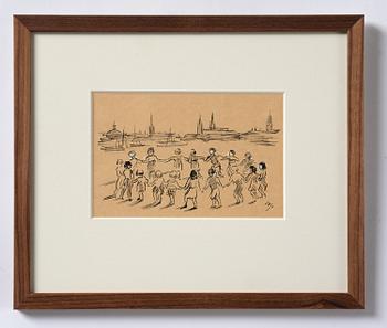 Lotte Laserstein, Children dancing in a ring.
