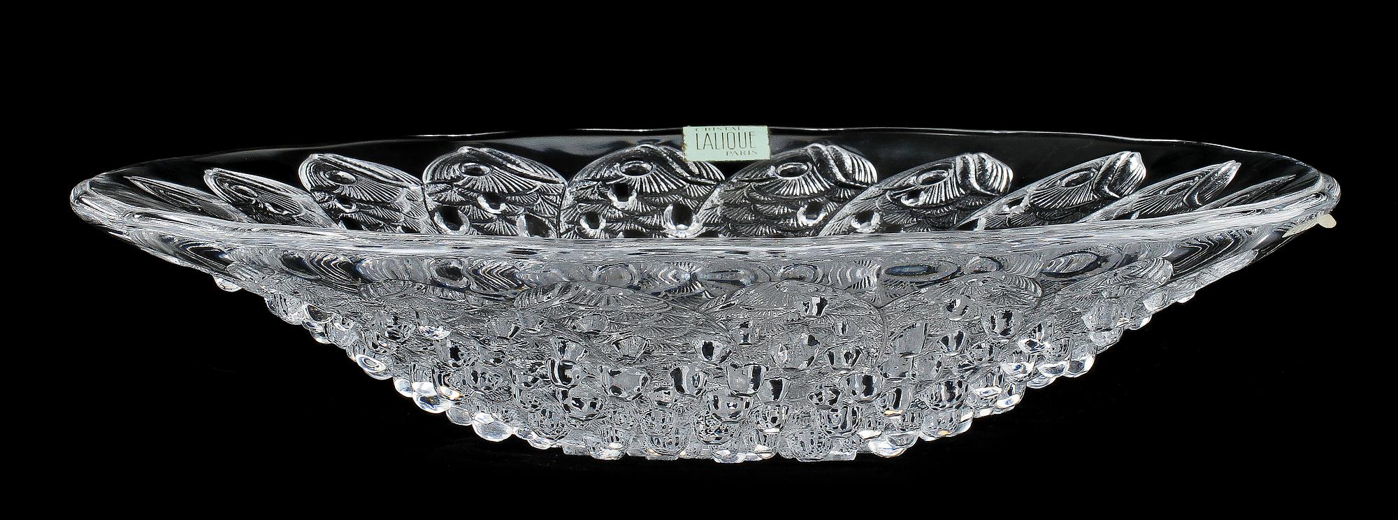 SKÅLFAT, glas, Lalique, etikettmärkt.