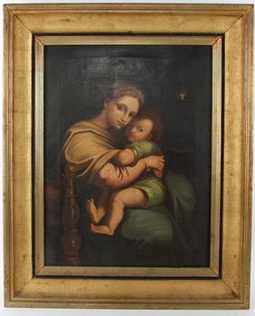 OKÄND KONSTNÄR, olja på duk, 1800-tal. Efter äldre mästare.