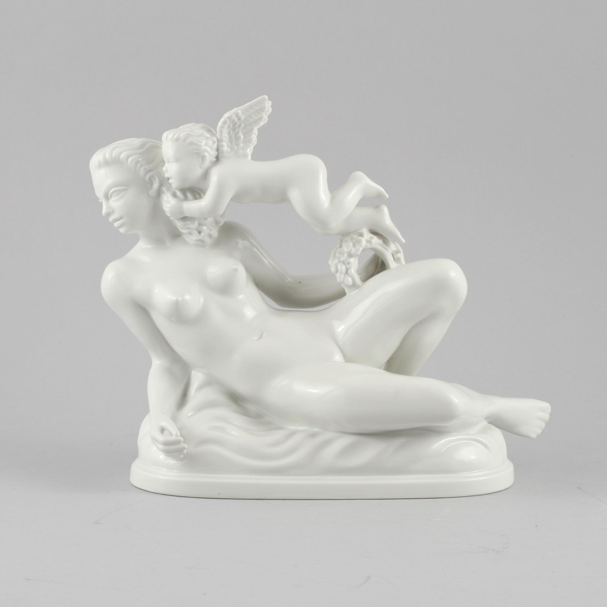 FIGURIN, porslin,Harald Salomon, monogramsignerad. Rörstrand.