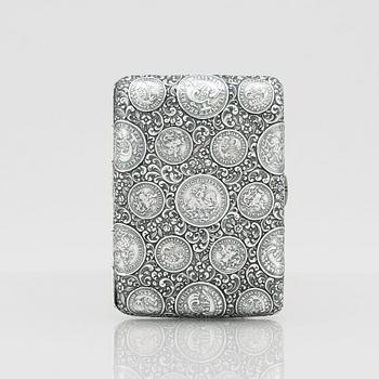 Georg Adam Scheid, cigarettetui, silver, Wien, Österrike-Ungern (1882-1921).