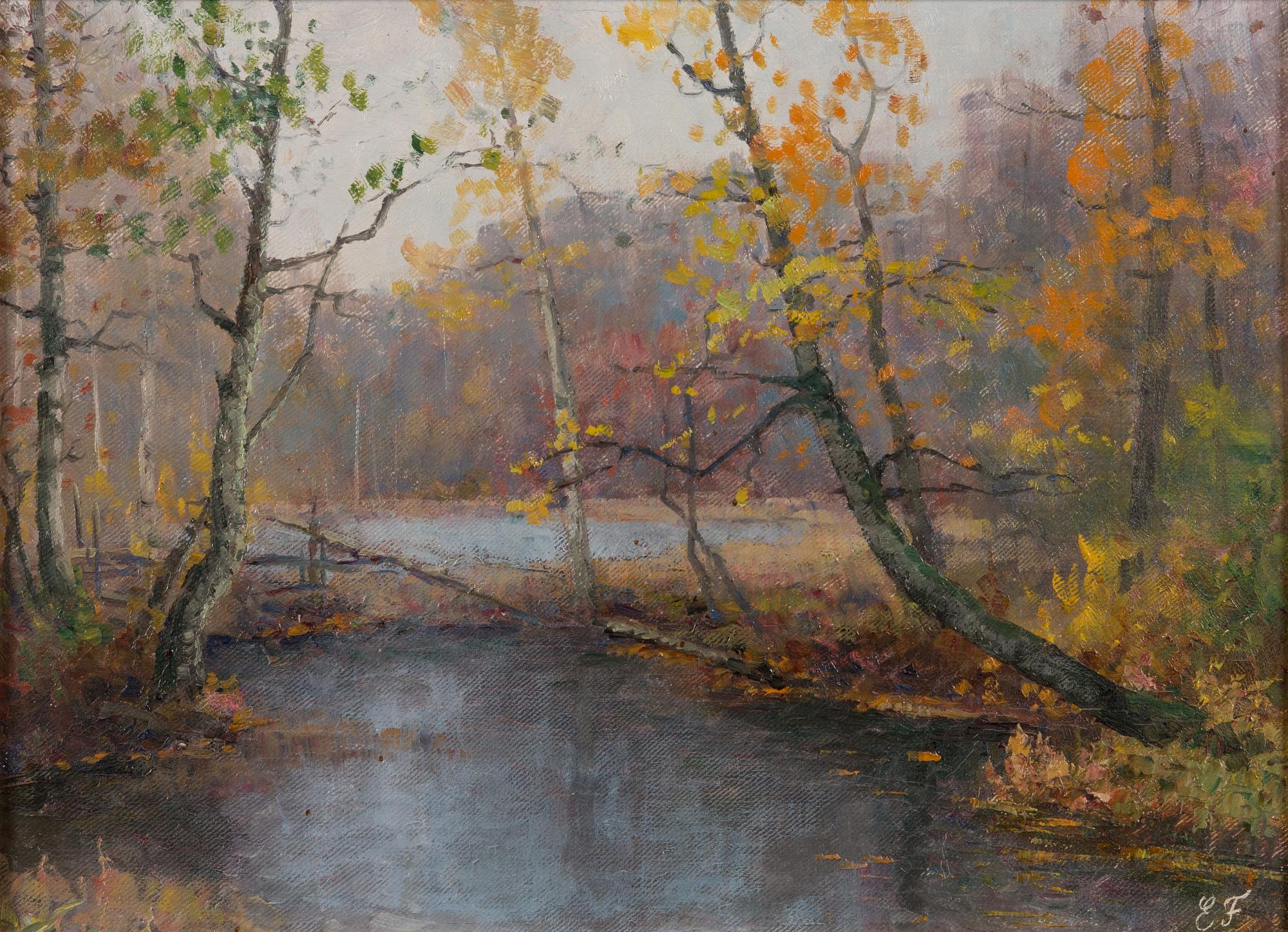 Ellen Favorin, Forest pond in autumn.