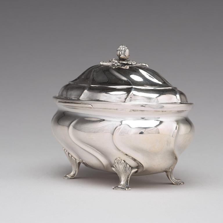 A Swedish 18th century silver sugar-casket, mark of Andreas Öhrman, Stockholm 1769.