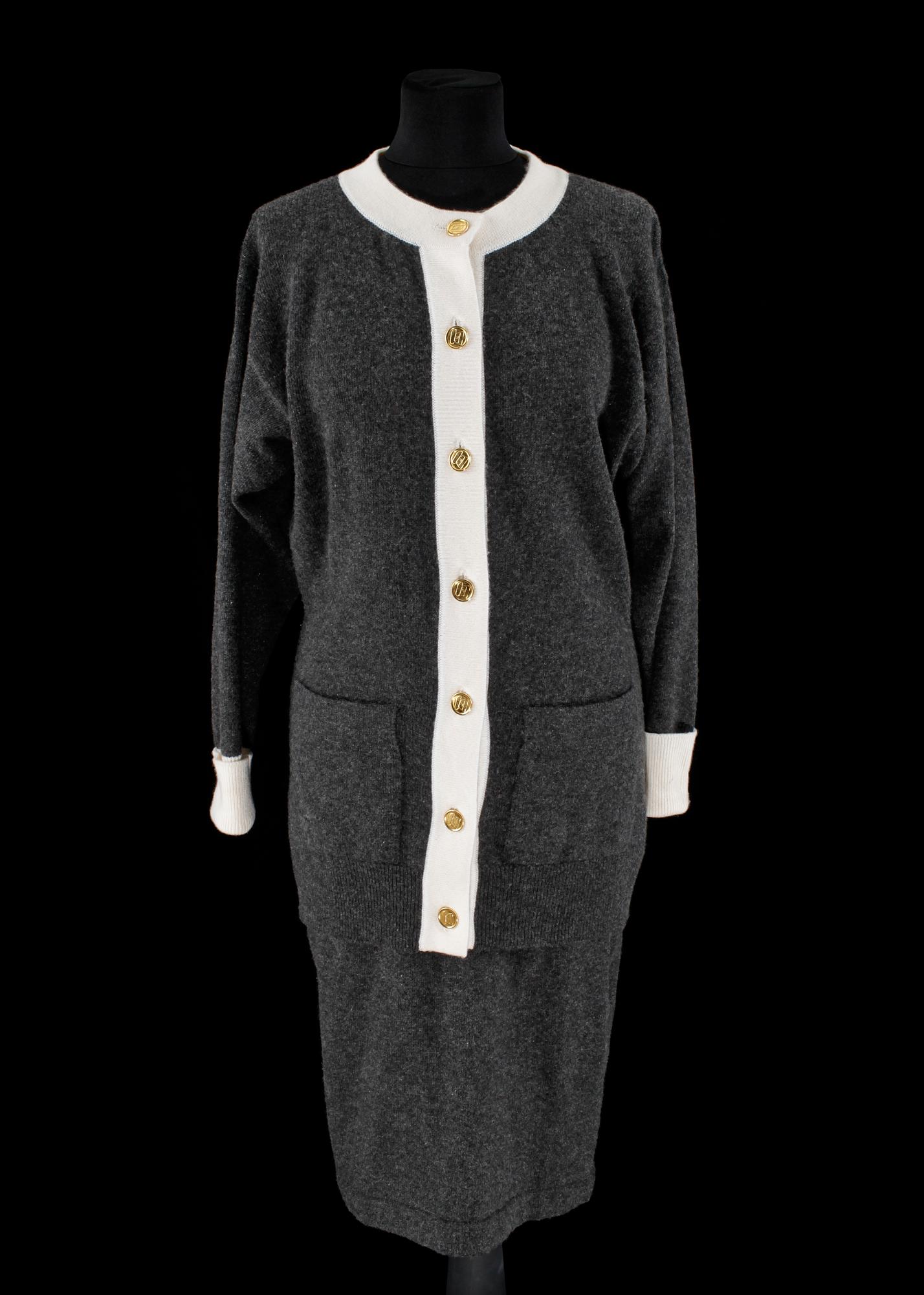 A jacket and skirt by Chanel.