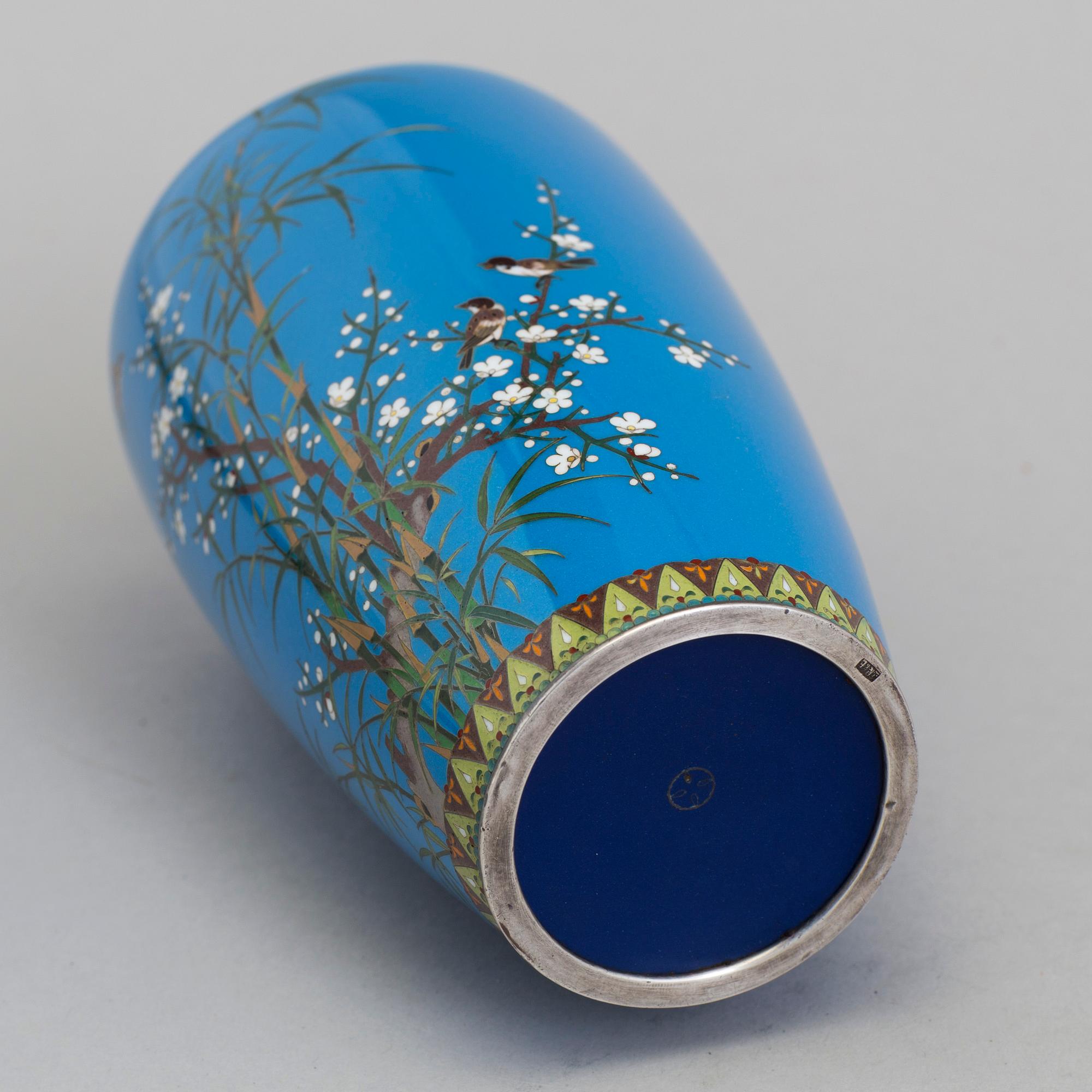 A cloisonne and silver vase, China, 20th century.