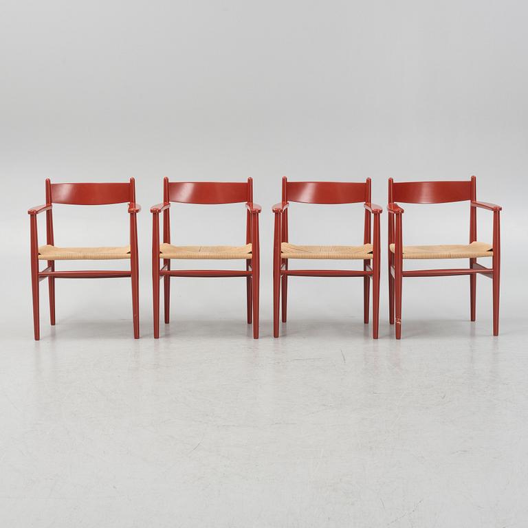 A set of four "CH37" armchairs by Hans J Wegner for Carl Hansen & Søn, Denmark.